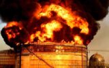 آتش سوزی مخازن واحد پالایش میعانات نفتی در آشتیان