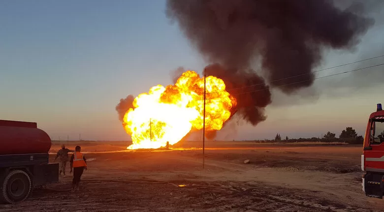 آتش سوزی در خط انتقال نفت سوریه